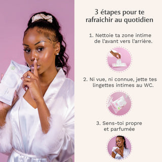 Lingettes toilette Intime au Musc Blanc - Paquet de 30