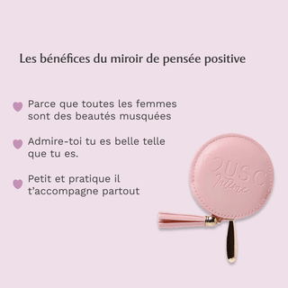 Le miroir de pensée positive rose