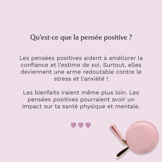 Le miroir de pensée positive rose