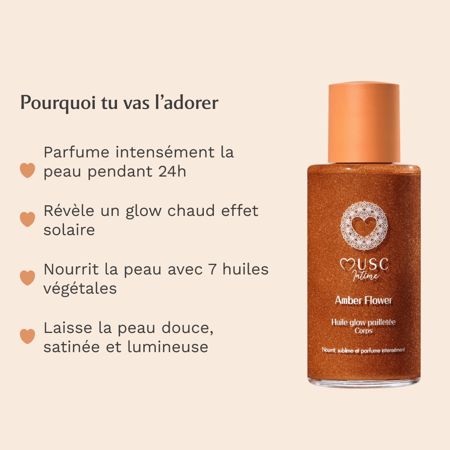 Huile Glow Pailletée Corps Amber Flower Image