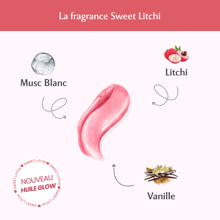 Huile Glow Pailletée Corps Sweet Litchi Image