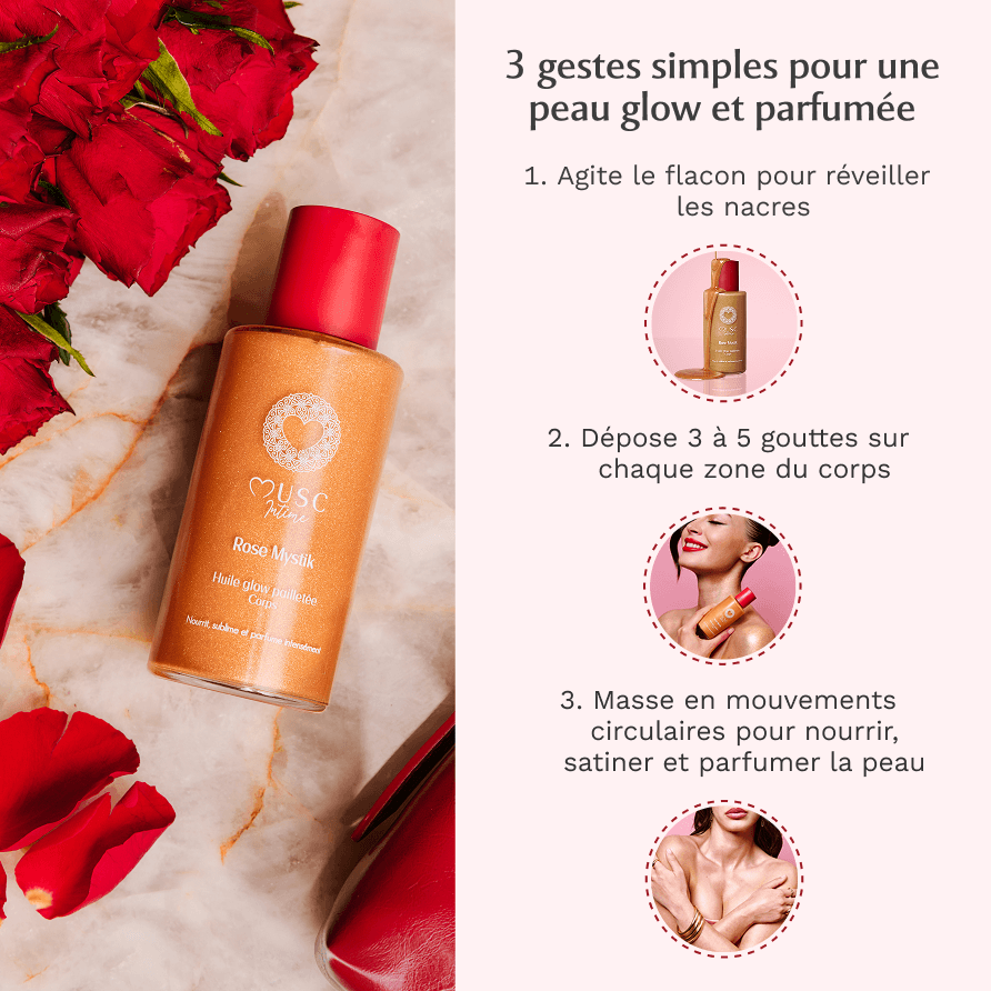 Huile Glow Pailletée Corps Rose Mystik Image