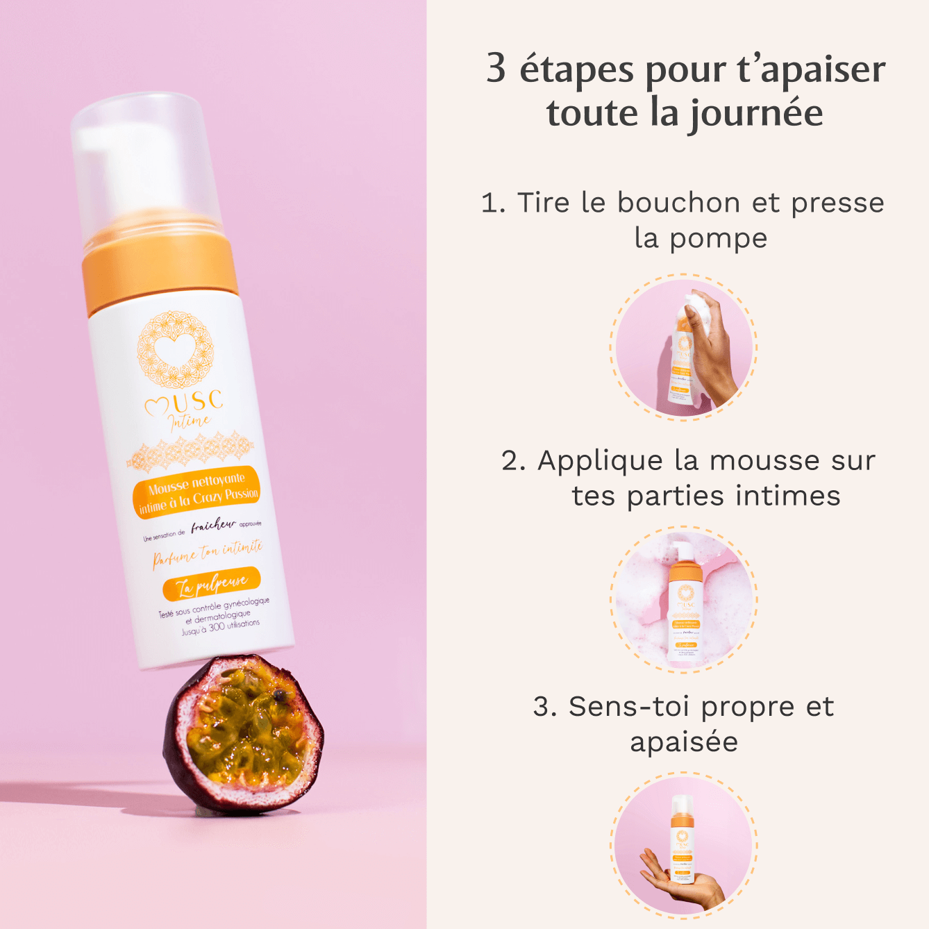 Mousse nettoyante intime à la Crazy Passion - La Pulpeuse (150ml) Image