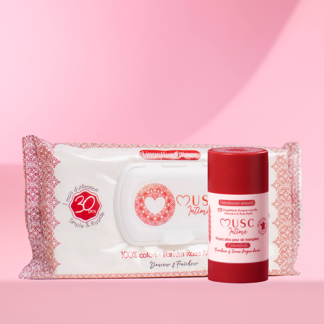 Intimate wipes and Rose Mystik solid deodorant Image