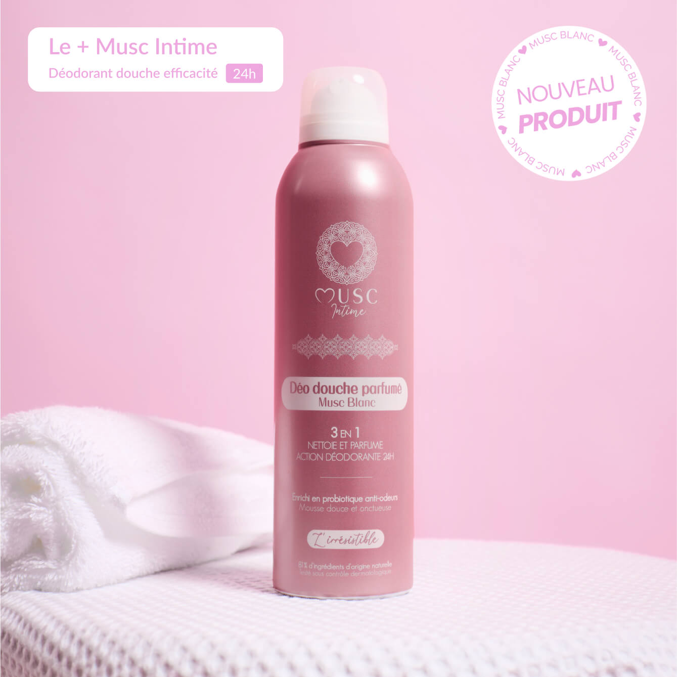 Déo douche parfumé Musc Blanc - L'Irrésistible Image