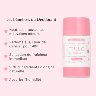 Le duo de l'Innocente : Déodorant Naturel Sakura + 30 Lingettes Musc Blanc