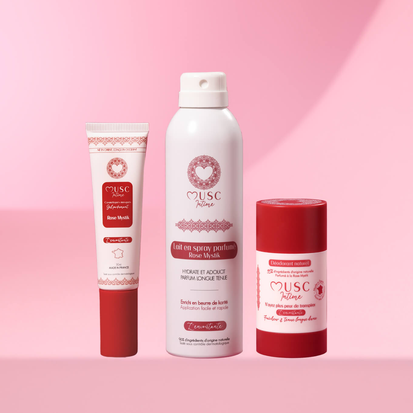 Déodorant solide, Lait en spray et Gel parfumant à la Rose Mystik Image