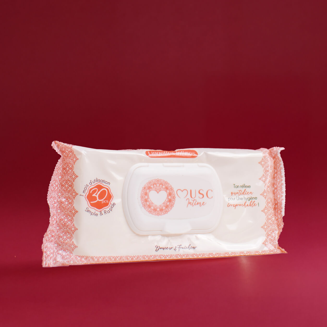 Lingettes toilette intime - Paquet de 30 à la Hot Peach - La Charmeuse Image