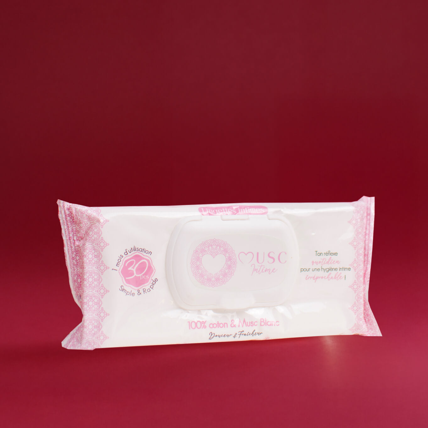 Lingettes toilette Intime au Musc Blanc - Paquet de 30 Image