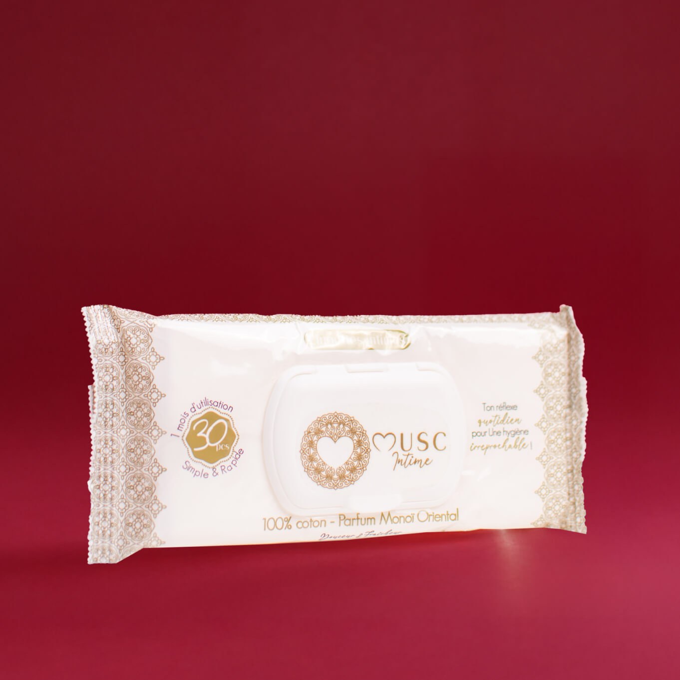 Lingettes toilette intime - Paquet de 30 au Monoï Oriental - La Rayonnante Image