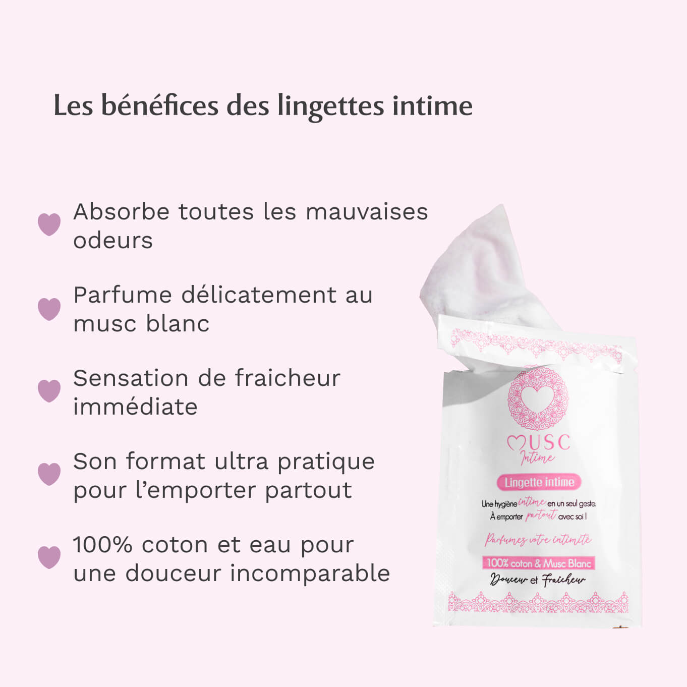 Lingettes toilette Intime au Musc Blanc - l'Irrésistible Image