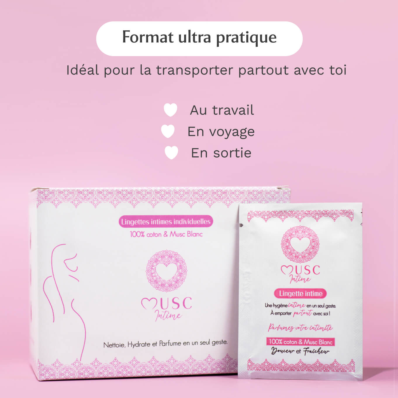 Lingettes toilette Intime au Musc Blanc - l'Irrésistible Image
