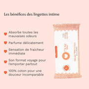 Lingettes toilette intime - Paquet de 30 à la Hot Peach - La Charmeuse Image