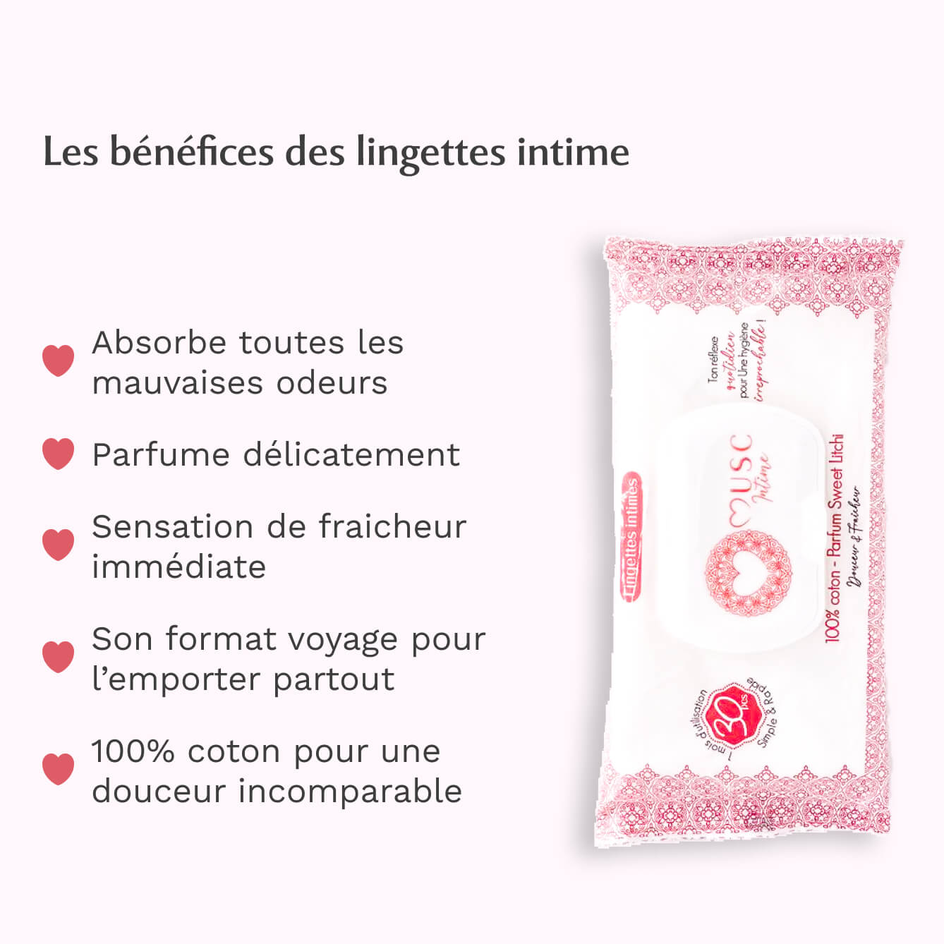 Lingettes toilette intime au Sweet Litchi - La Délicieuse x30 Image
