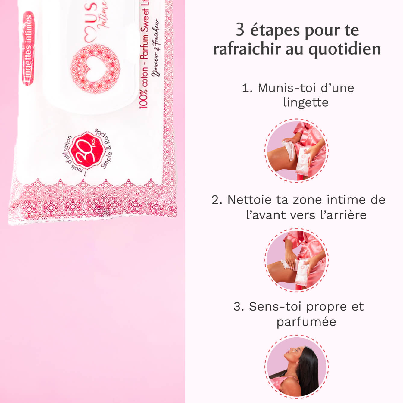 Lingettes toilette intime au Sweet Litchi - La Délicieuse x30 Image