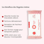 Lingettes toilette intime - Paquet de 30 à la Rose Mystik - L'Envoûtante Image