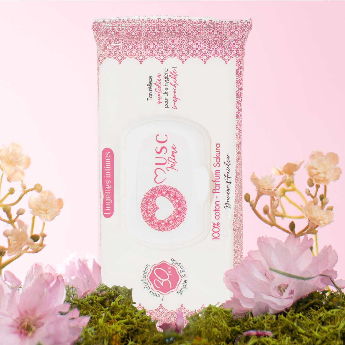 Lingettes toilette intime - Paquet de 30 au Sakura - L'Innocente Image