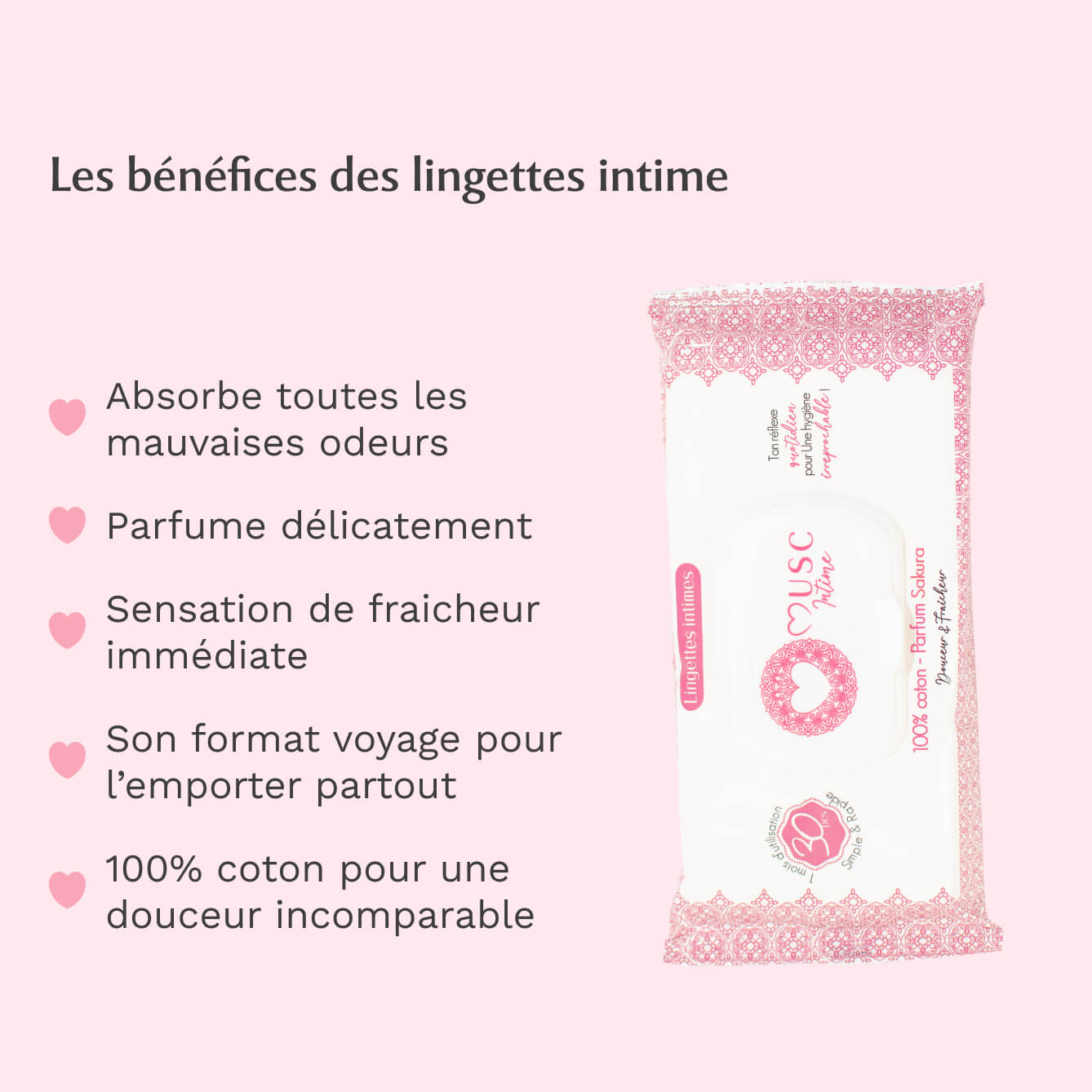 Lingettes toilette intime - Paquet de 30 au Sakura - L'Innocente Image