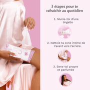 Lingettes toilette Intime au Musc Blanc - Paquet de 30 Image