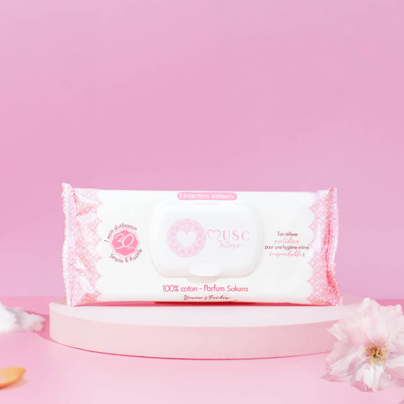 Intimate cleansing wipes - Pack of 30 with Sakura - L'Innocente Image
