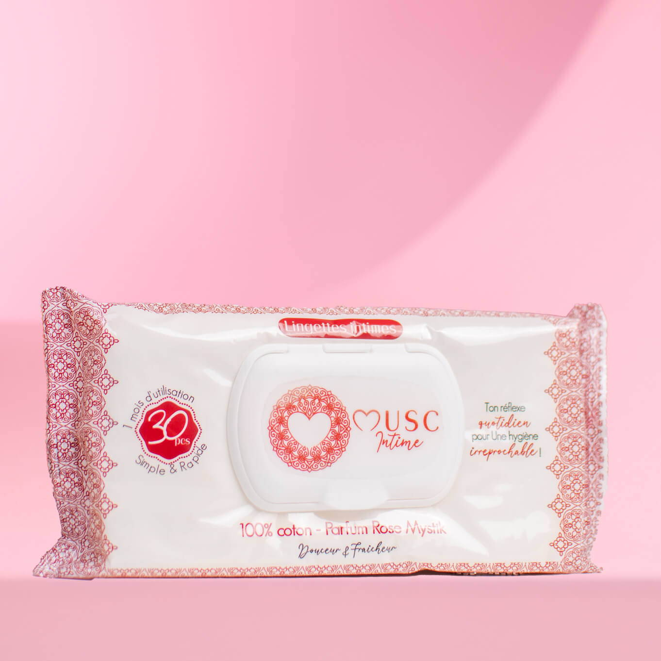 Lingettes toilette intime - Paquet de 30 à la Rose Mystik - L'Envoûtante Image