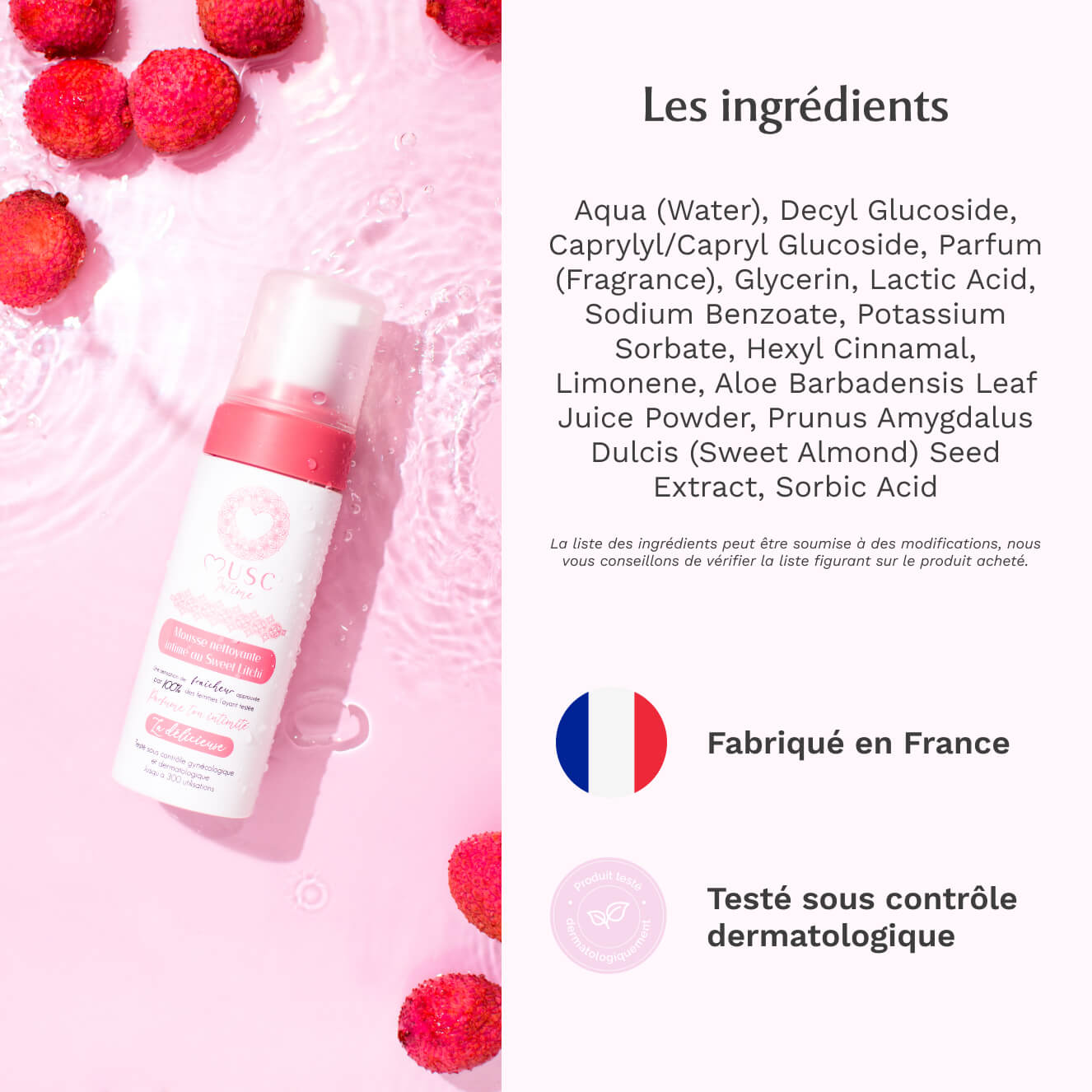 Mousse nettoyante intime au Sweet Litchi - La Délicieuse (150ml) Image