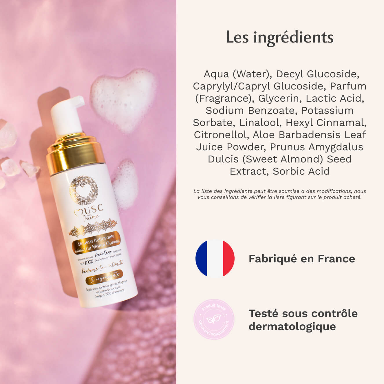 Mousse nettoyante intime au Monoï Oriental - La Rayonnante (150ml) Image