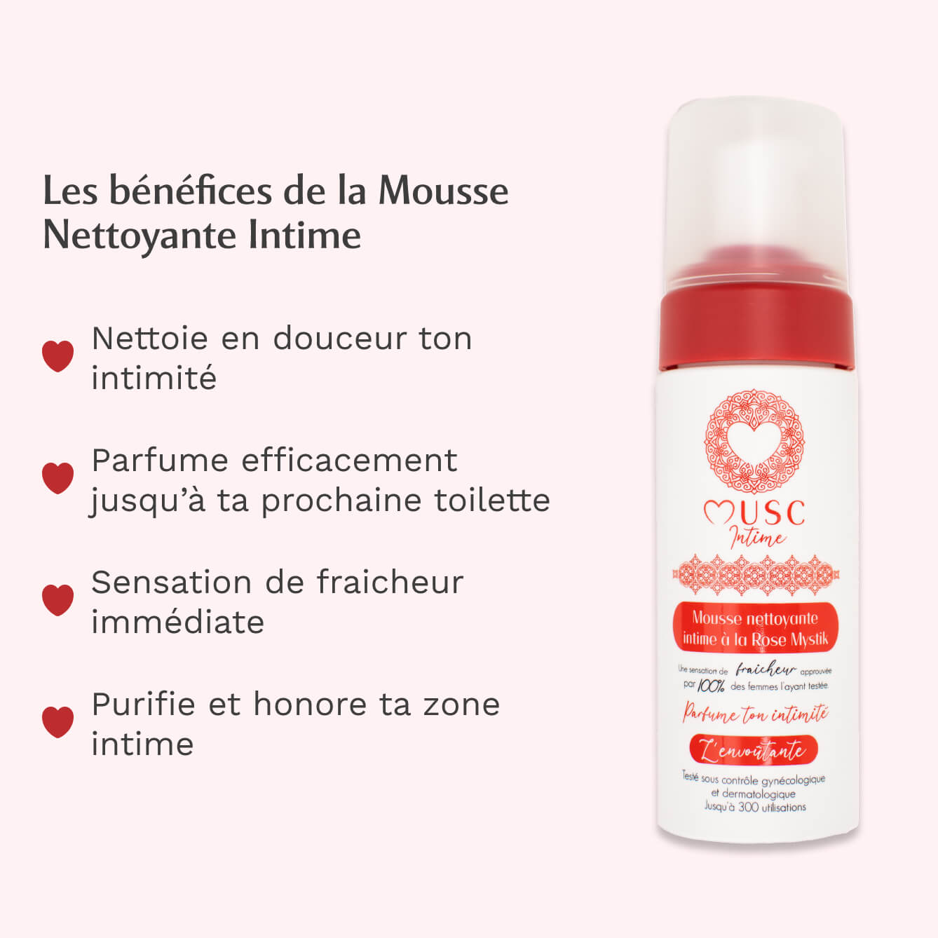 Mousse nettoyante intime à la Rose Mystik - L'Envoûtante (150ml) Image