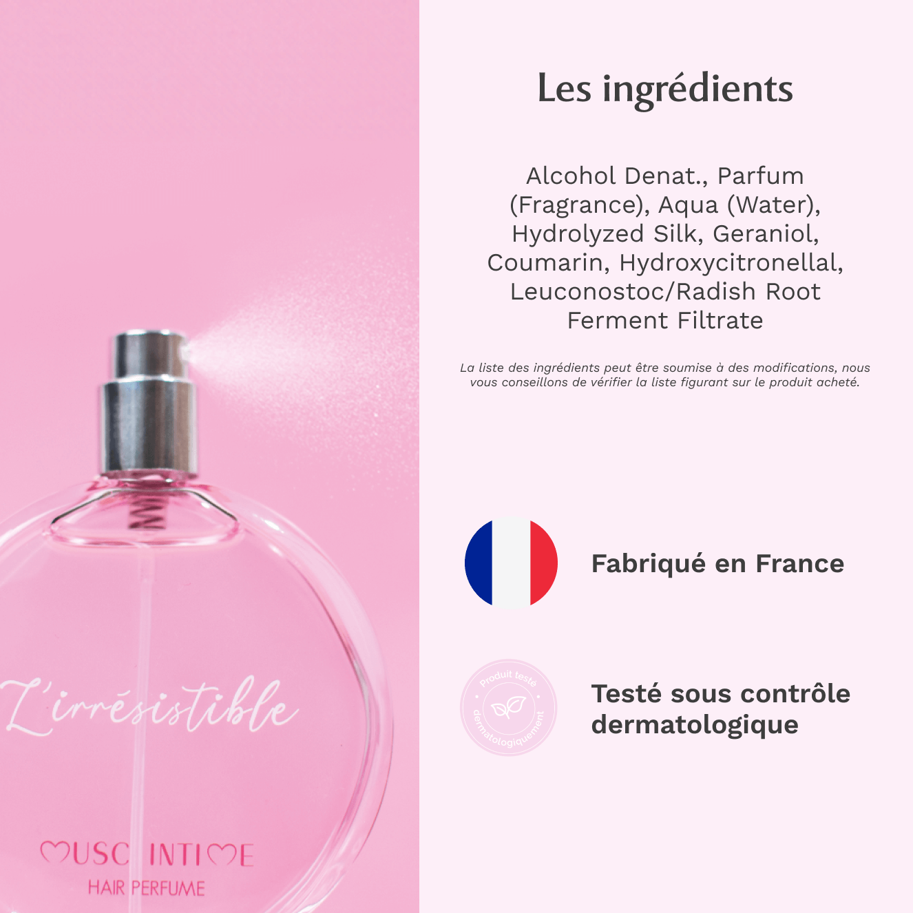 Parfum cheveux au Musc Blanc - L'irrésistible Image