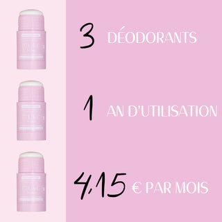 Set of 3 Tahara White Musk natural deodorants - 50g