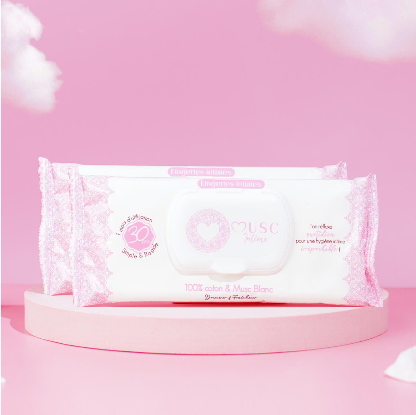 2 Paquets de Lingettes (60pcs) Musc Blanc Image