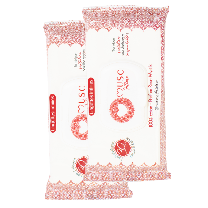 Lingettes toilette intime - Paquet de 30 à la Rose Mystik - L'Envoûtante Image