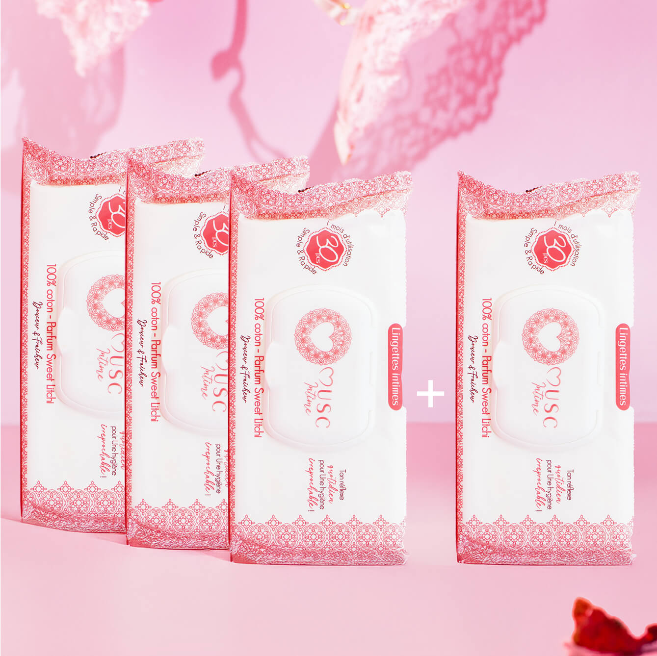 3 Paquets de Lingettes + 1 offert Sweet Litchi Image